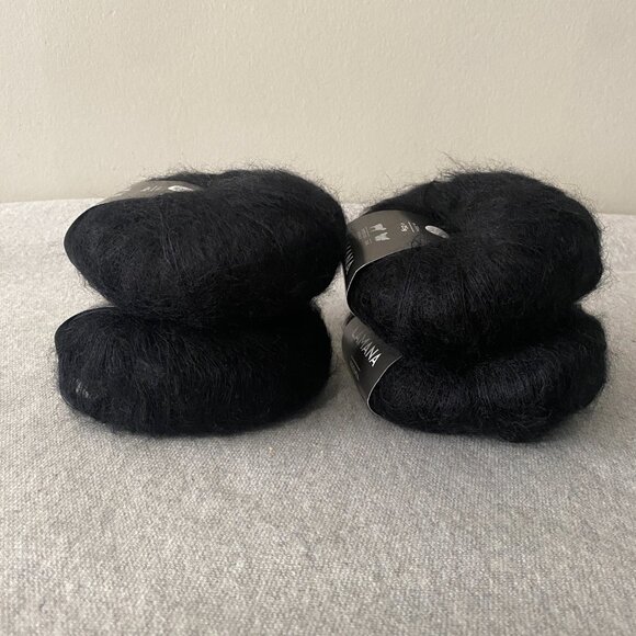 NWT Lamana Premia Mohair Silk Colour 01 Black Lot of 4 - Picture 2 of 6